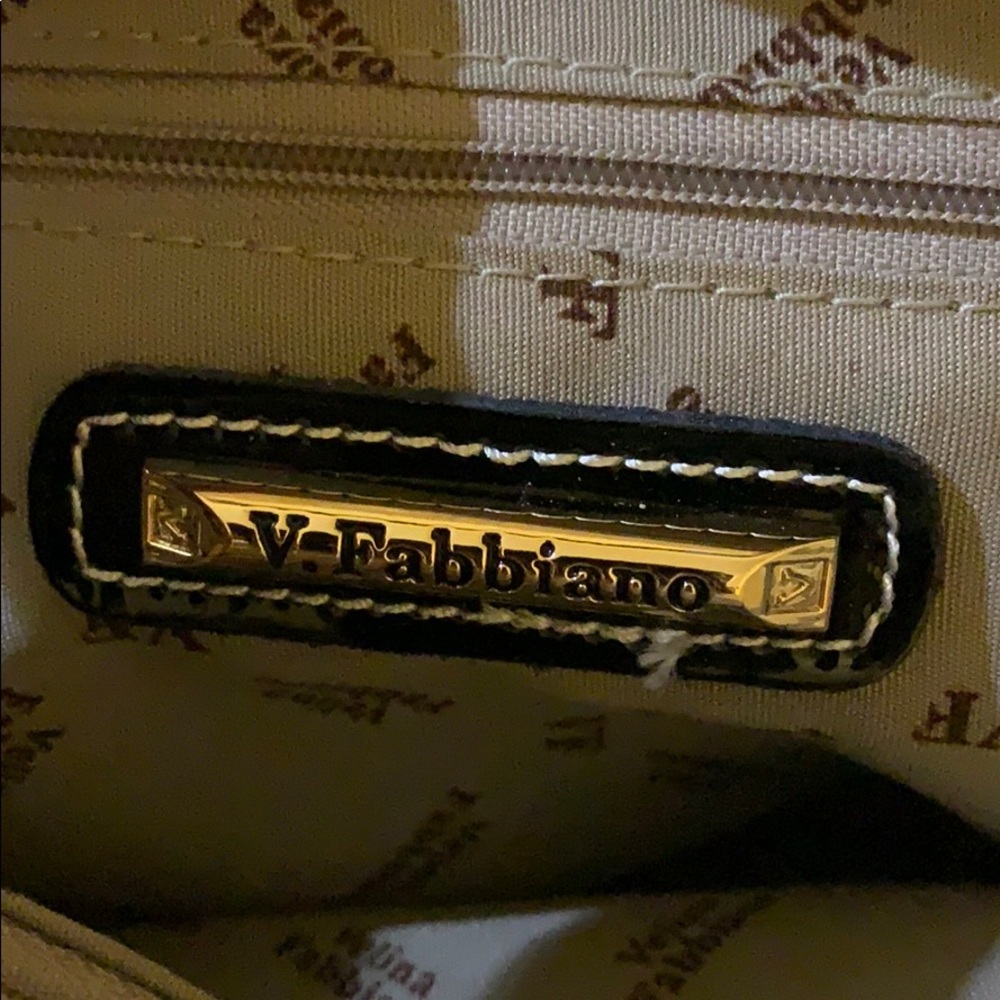 Velina Fabbiano beige/gold/blck Faux Croc Purse - Picture 7 of 8